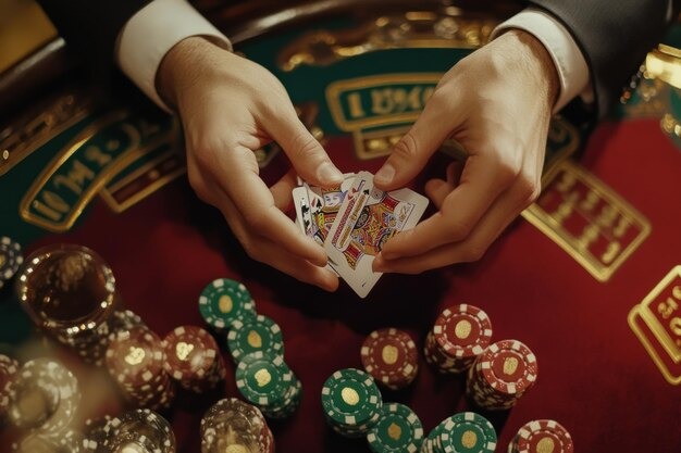 satset189 Texas Hold'em Bonus live-dealer table with community cards and player hand display